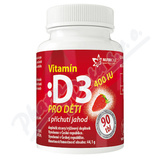 Vitamín D3 400IU pro děti jahoda tbl. 90